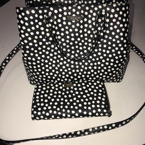 Kate spade black and white polka dot set